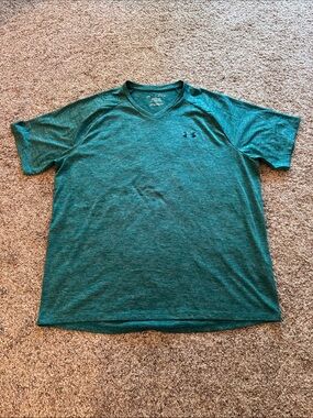 Under Armour Men's Teal Heather V-Neck Performance Tee